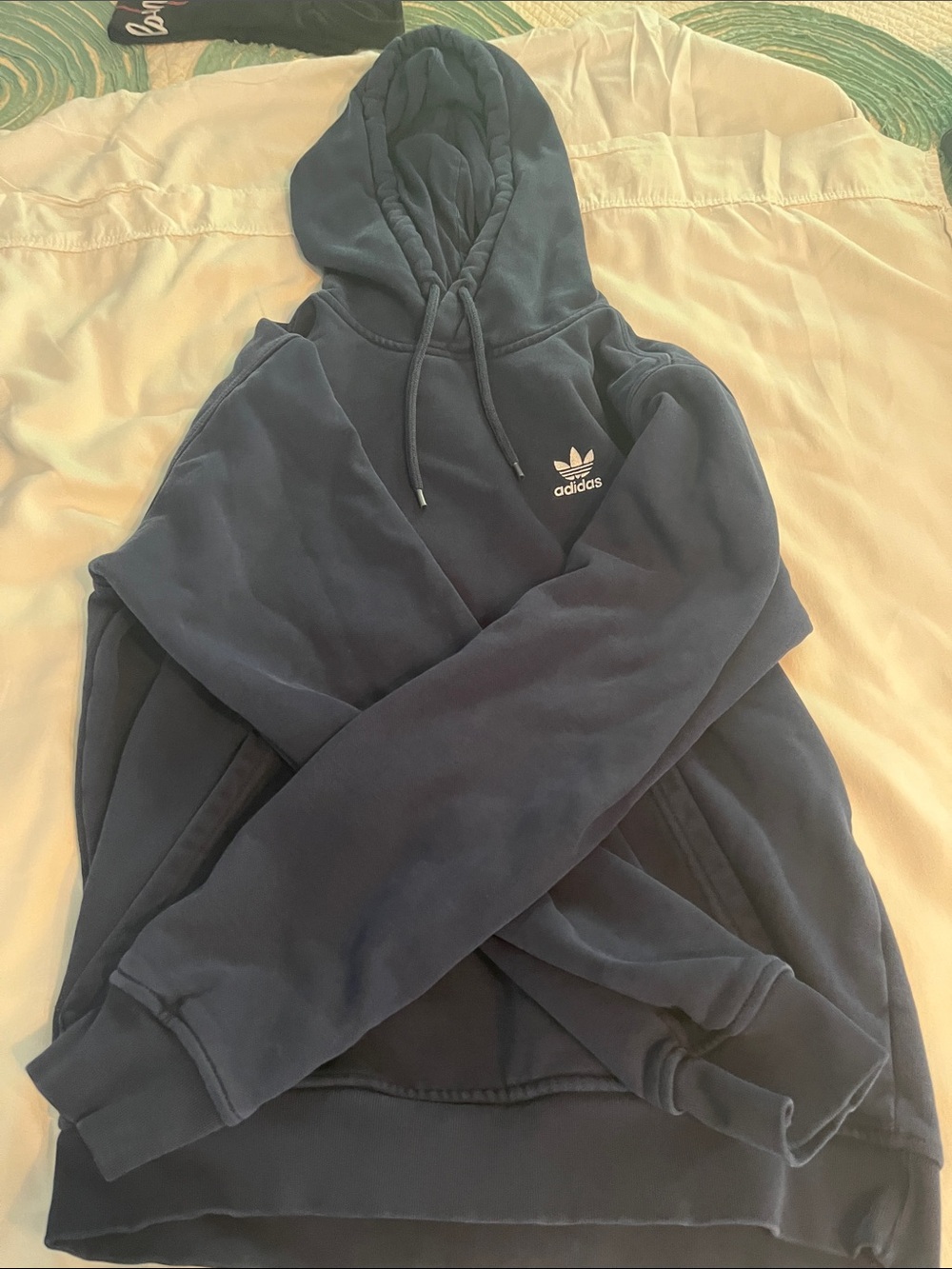 adidas Navy Pullover Hoodie with Trefoil Logo